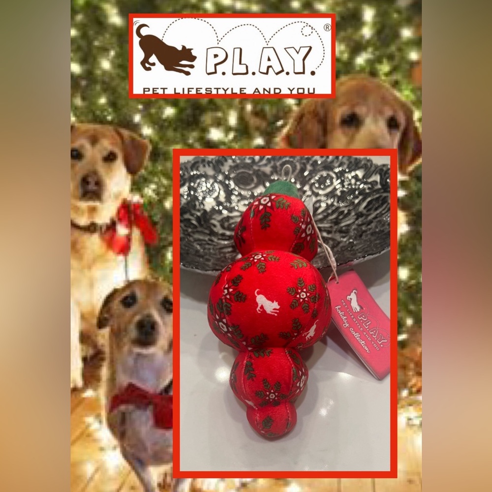 🆕 3/for $20 in a BUNDLE ~ P.L.A.Y. Santa's Jubilee Holiday Dog Toy